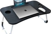 NEW SALE | Laptop Desk, Laptop Bed Table with Foldable Legs &amp; Cup Slot, Reading Holder Notebook Stand Breakfast Bed Tray Book Holder for Sofa, Bed, Terrace, Balcony