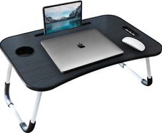 NEW SALE | Laptop Desk, Laptop Bed Table with Foldable Legs & Cup Slot, Reading Holder Notebook Stand Breakfast Bed Tray Book Holder for Sofa, Bed, Terrace, Balcony
