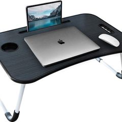 NEW SALE | Laptop Desk, Laptop Bed Table with Foldable Legs & Cup Slot, Reading Holder Notebook Stand Breakfast Bed Tray Book Holder for Sofa, Bed, Terrace, Balcony