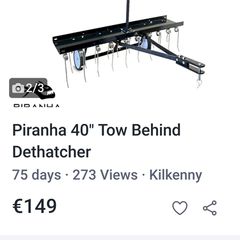 Tow behind scarifier dethatcher