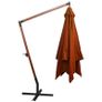 Hanging Parasol with Pole Terracotta 3x3 m Solid Fir Wood Image 2
