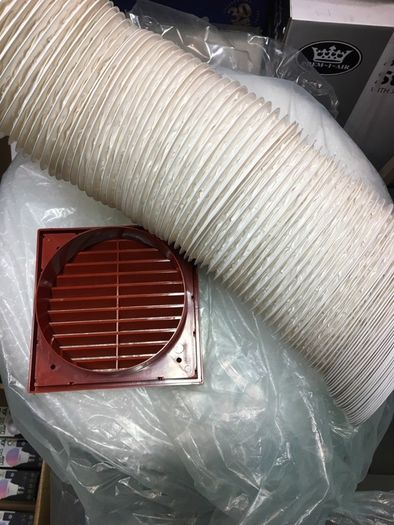 150 mm Terracotta Colour Exterior Grille  with Flexible Duct Kit