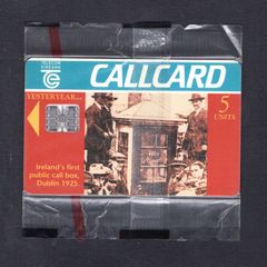 1995 Ireland 5 unit complimentary Callcard was by Telecom Eireann. Includes a picture of Ireland's first call box dating back to the year 1925 (Schlumberger SC7) Call Card Mint in Packaging