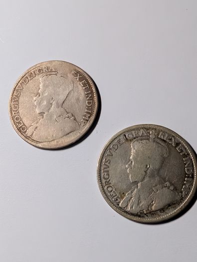 Silver Canada 25 Cent X2.