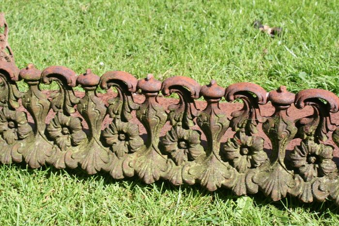 Antique Cast Iron Fire Fret Guard Front bars Fireplace grate 44" x 10"