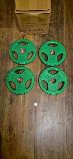 brand new 4x5kilo coloured olympic weight plates