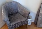 Grey Flower Patterned Armchair