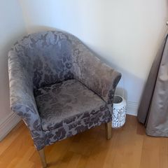 Grey Flower Patterned Armchair