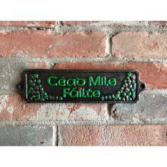 Cead Mile Failte  Green  Rectangle  HS49