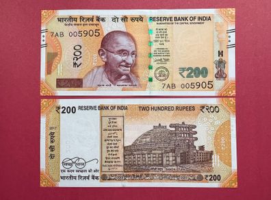 India  200 Rupees. 2017 ( Uncirculated )