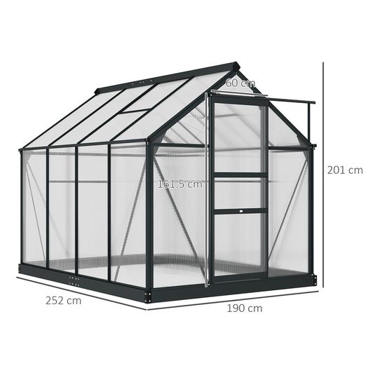 Polycarbonate 6 Ft W x 8.5 Ft Greenhouse