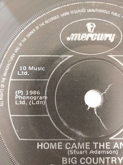 Big Country 7" Vintage Cut Vinyl Record "Irish Pressing" 1986 (Mfd In Ireland) Hard To Acquire (Super Rare)