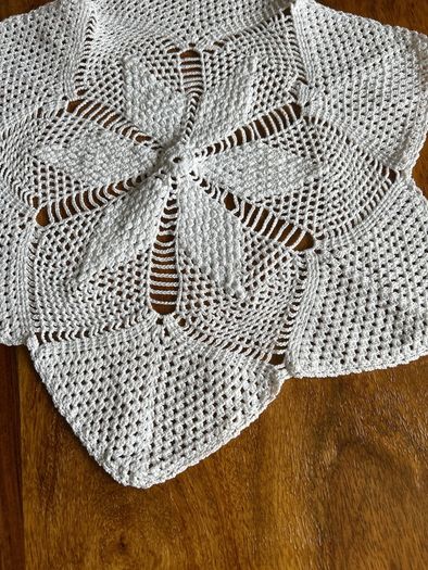 Handmade crochet coffee table decoration