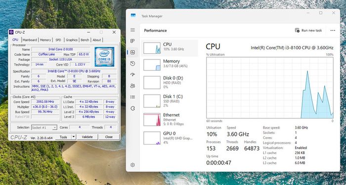 Dell Vostro 3670 Intel Core i3 8GB RAM SSD&HDD