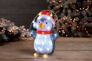 30cm Festive Acrylic Lit Penguin Indoor Outdoor Christmas Decoration