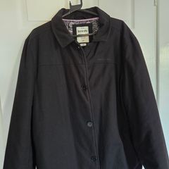Lambretta Business Coat Collared Button Up Regular Fit Black Mens XL