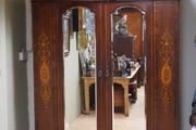 Edwardian Inlaid Mahogany Double Wardrobe