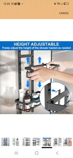 3 tier black over door Shower Caddy Organiser