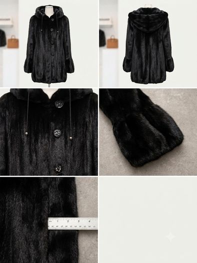 Stunning Black Diamond Mink Fur Coat