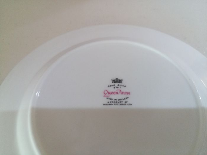 Vintage Queen Anne Bone China Tea TRIO / Set Pink Floral Gold