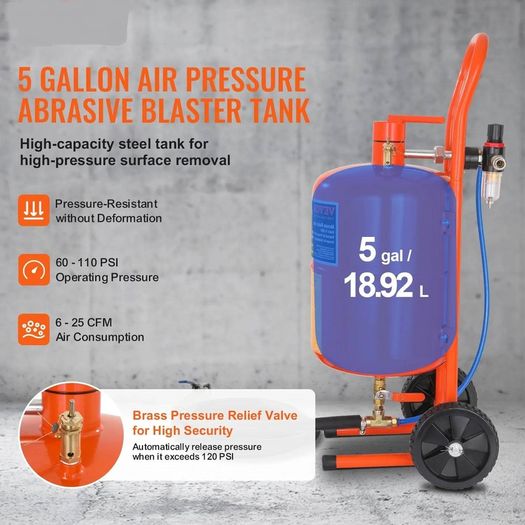 18.9L Sandblaster Air Blast Cleaning Machine