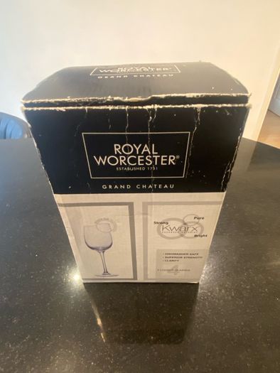 Set of four royal Worcester glasses