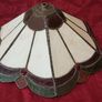 30.5 Inch Tall Large Art Deco Tiffany Style Table Lamp With Metal And Black Striped Amber Glass Stand  With Stained Glass Shade Image 7