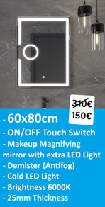 LED Bathroom Mirror 60x80cm Defogger Demister