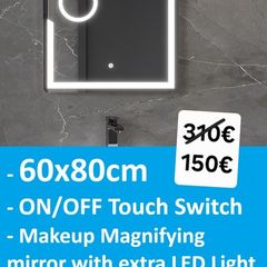 LED Bathroom Mirror 60x80cm Defogger Demister