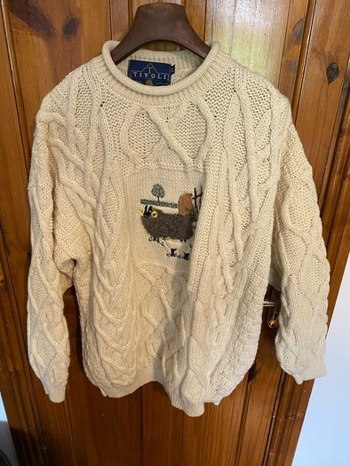 aran jumper as new pure wool unisex medium to large