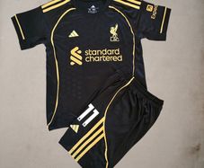 Mo Salah kids Football Kit Liverpool 25-26 New Season away Jersey