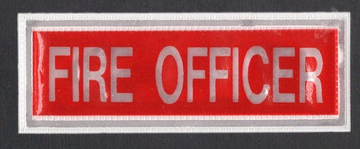 Bundle of Fire Officer/ Fire Reflective Badges. 2 310mm X 100mm, 5 240mm X 110mm & 4 120mm X 44mm