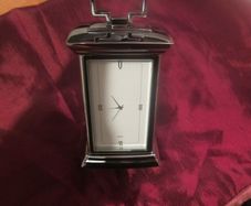 silver plated Carriage clock   QUARTZ