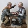 Large Vintage German Porcelain Figurines Cobbler and Card Players Image 3