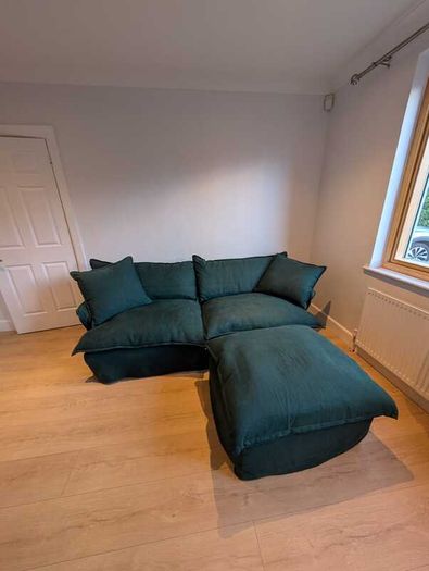 Maker & Son Song Sofa with Footstool - Topaz