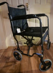AIDAPT Grey Steel Compact Transit Wheelchair VA171HAM (very good condition without footrest)