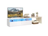 Adjustable TV Stand with LED Lights, Storage & Charging Ports  Fits Up to 65inch TVs