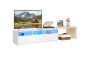 Adjustable TV Stand with LED Lights, Storage &amp; Charging Ports  Fits Up to 65inch TVs