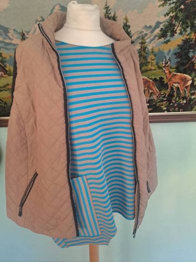 Quilted Isle gilet with knitted arm trim