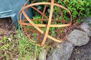 Architectural corten steel garden spheres