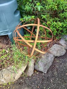 Architectural corten steel garden spheres