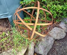 Architectural corten steel garden spheres