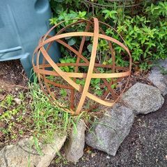 Architectural corten steel garden spheres