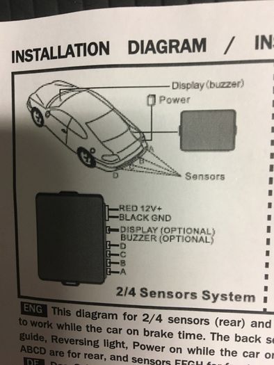 Reverse Warning System Acoustic 4 Sensor Silver