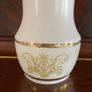 Glass Ceiling light Shade Vintage. Milky Finish With Gold Tones And Gold Frost Detail & Gold  Trim. Is really Beautiful Hung Image 3