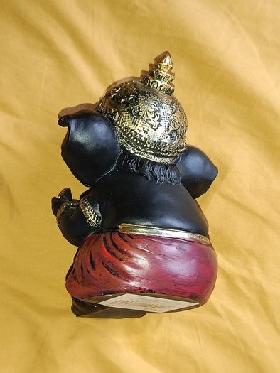 Baby Ganesha Black and Gold Figurine