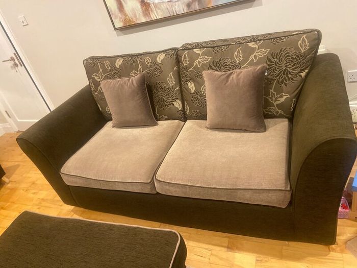 Suite of furniture with footstool. Custom made.
