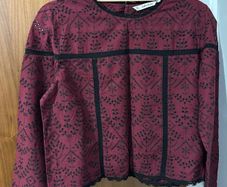 Zara cotton cropped long sleeve shirt
