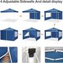 Gazebo 3 x 3 Waterproof Stable Winterproof 3 x 3 m Pop Up Gazebo Foldable with 4 Side Walls UV Protection 50+ Party Tent Garden Gazebo with 4 Sandbags Garden Fixed Folding Gazebo Including Bag Image 3
