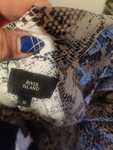 River Island Grey Snake Print High Neck Tiered Playsuit size UK10 EU36 Perfect condition Postage included